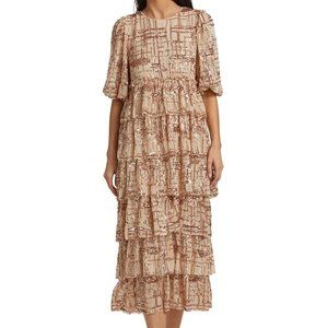 En Saison Tiered Sequin Midi Dress